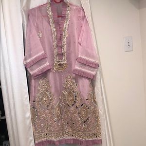 Mirror Kurta Indian Pakistani Purple Medium/Large